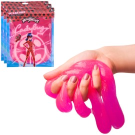 3pc Slime Pouch Set - Value Pack Colorful Play Slime Putty for Creative and Interactive Play, Miraculous Ladybug and Cat Noir Toys & Party Favors