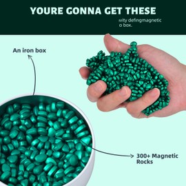 LCVUUK Magnetic Ferrite Putty Rocks, Cyan More Than 300 Weak Magnetic Smooth Ferrite Pebbles, Magnet Rock Desk Toys and Time-Killer for Adults