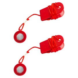 2-piece set of red treadmill safety switch magnet safety clip,Universal Treadmill Safety Key, Magnetic Emergency Stop Key with ABS Plastic for All Treadmill Models