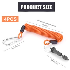 4pcs Trailer Breakaway Cables, 6ft Heavy Duty High Rebound Spring Wire Cable with Pin Safety Breakaway Switch for RV Trailer Emergency Camper (Orange)