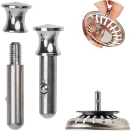 Strainer basket replacement spigot, 1 piece, 30 mm long spigot with ball, protrudes 25 mm deep into the drain, Ø 7.8 mm pin, made of stainless steel, compatible with Blanco, Franke