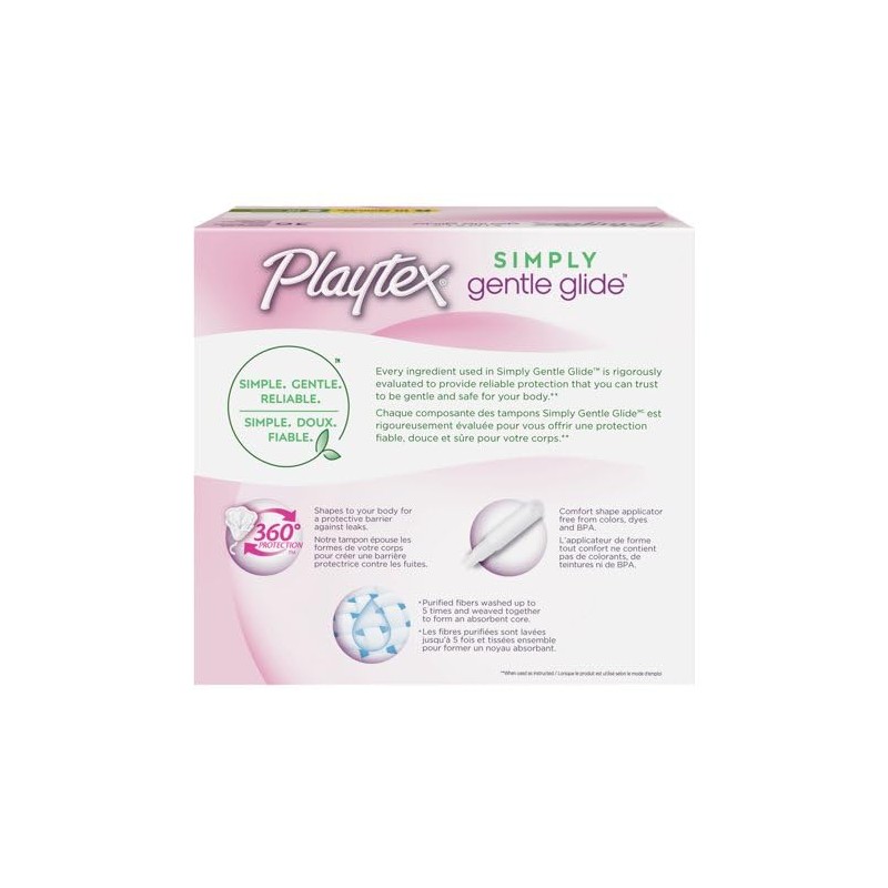 Playtex Simply Gentle Glide Tampons, Multipack (18 Regular/ 18 Super