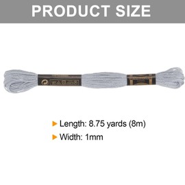 8 Skeins 64M Grey Friendship Bracelet Thread - 6 Strand Gradient Cross Stitch Thread - Grey Polyester Embroidery Threads for Sewing, Hair Wrap, Knitting, DIY Craft