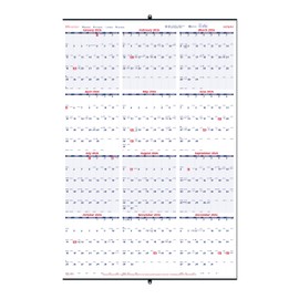 Brownline® 2026 Yearly Wall Calendar and Planner, 12 Months, January to December, Vertical Format, 24" x 36" (C172212-26)
