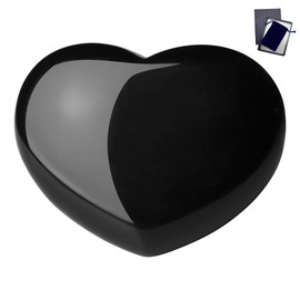 GUJOXILA 45 mm Obsidian Heart Crystal Stone Large Crystals Gemstones Heart Shaped Love Healing Crystals Worry Stones for Anxiety Relief Palm Stone Meditation Gifts