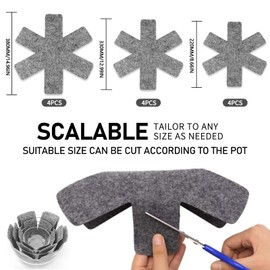 YSOOUA Pan Protector, Pan Protector, Pack of 12, Pot Protector, 3 Different Sizes, Pan Protectors to Protect Against Scratches, Felt Pan Protector, Stacking Protection