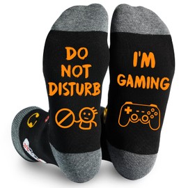 HUEGLO Birthday Funny Gifts For Men,Father's Day Gifts For Dad Grandad Husband Boyfriend Funny Novelty Socks Cotton Presents For Men (UK, Alpha, M, Regular, Regular, gaming)