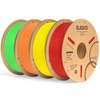ELEGOO PLA Plus Filament 1.75mm Bundle 4KG, PLA+ Tough 3D Printer Filament Dimensional Accuracy +/- 0.02mm, 4 Pack 1kg Spool(Red, Yellow, Orange, Neon Green)