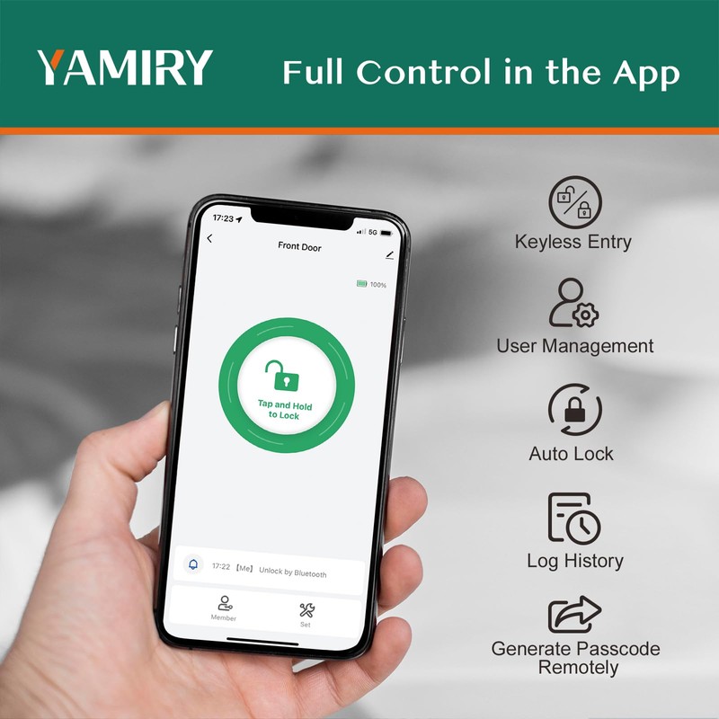 Smart Door Handle Lock with Keypad: Yamiry Fingerprint Smart Knob