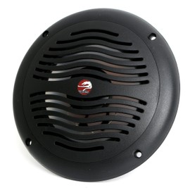 6 1/2" 2-Way Waterproof Black Marine Speaker - 6.5 Inch Integral Grill RV Boat