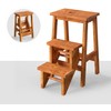 GLACER 3-Tier Folding Step Stool, Portable Wood Step Ladder for