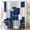 BTTN Navy Blue Fabric Shower Curtain - Geometric Shower Curtain
