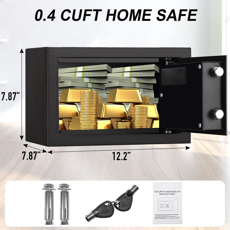 Tenamic Fireproof Safe Box 0.4 Cuft Electronic Digital Security Box,