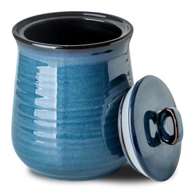 glowworm 88 Oz Large Food Storage Jar, Ceramic Coffee Canister with Airtight Lid, Food Storage Containers Canister for Candy, Cookies, Flours, Rice, Cereal, BLUE