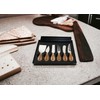 6 Piece Cheese Knife Set with Wooden Handle (Gold)