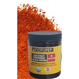 COTUPEP -Organic Turmeric Black Pepper and CAYANNE Health Drink Mix Boosts Metabolism - 2.5 OZ JAR