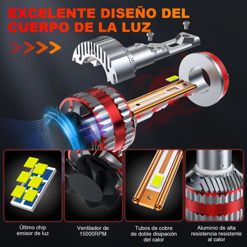 H11 H7 9005 9006 H1 Kit De Faros Delanteros Led