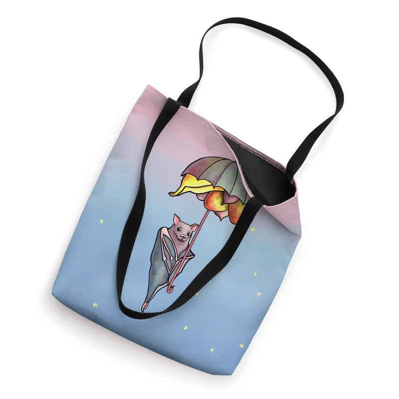 Cute Fruit Bat with Umbrella Fruit Basket Tote Bag