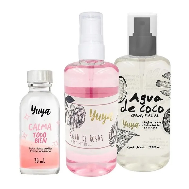 Set Agua De Coco + Agua De Rosas + Calma