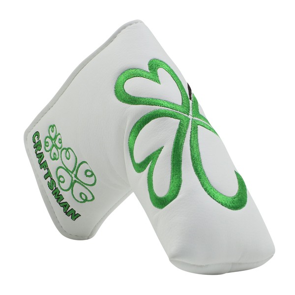 Craftsman Golf Green Lucky Clover Headcover Blade Putter Cover for Scotty Cameron Taylormade Odyssey Blade (Not Custom)