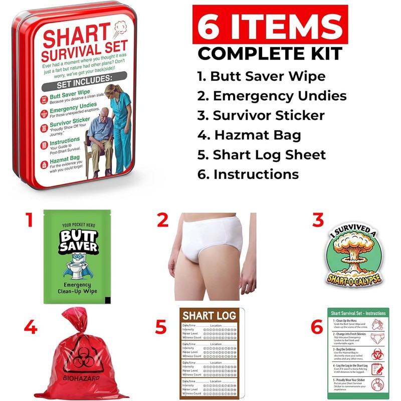 Shart Survival Set - Funny Gag Gift 2024 Boyfriend Gifts