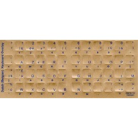 Belgian - Dutch Keyboard Stickers - Labels - Overlays with Blue Characters for White Computer Keyboard
