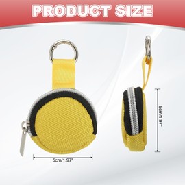 sourcing map Portable Ring Organizer Case with Keychain, Anti-Lost Traveling Ring Holder Storage Bag Small Organizer Case for Mini Necklace Earrings Jewelry, Yellow