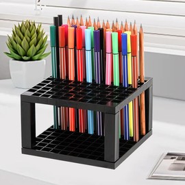 HEKOBAG Stifte und Pinselhalter mit 96 Löchern Stiftehalter Stifteköcher Schreibtisch Pinselhalter Pinselständer Malen Stiftehalter Stiftständer Kunststoff Bleistift Halter Organizer für Pinsel