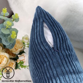 CALIYO Cushion Cover Corduroy Plain Set of 2 Cushion Covers 40 x 80 cm Cushion Covers for Decorative Cushions Sofa Cushion Couch Cushion in Many Colours