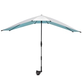 G4Free Double Chair Umbrella for 2 People with Adjustable Clamp, Sun Umbrella for Beach Chair, Reclining Lounge Chair (Lake Blue)