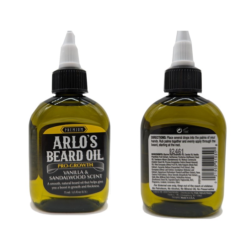 Arlo's Pro Growth Beard Oil - Vanilla Sandalwood 2.5 oz.