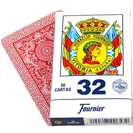 Fournier No. 32, 50 Cards Spanish, Blue/Red (f20993)