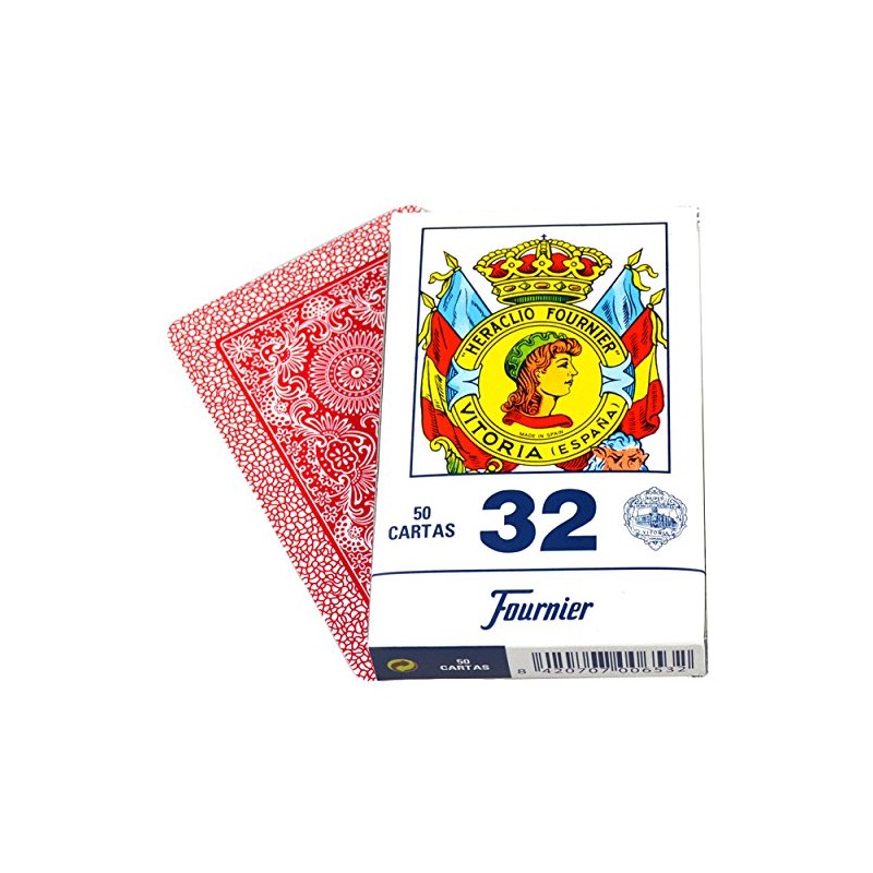 Fournier No. 32, 50 Cards Spanish, Blue/Red (f20993)