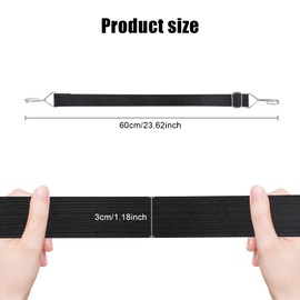 Pack of 2 Tie Down Straps Expander with Hooks, Adjustable Tensioning Rubber with Hooks, Rubber Expander Bicycle, Elastic Band with Hook Tensioning Strap Width, 3 cm Wide Luggage Tensioner, for