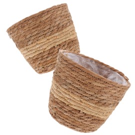 DOITOOL Straw Flower Pot Woven Storage Basket Woven Vase House Decorations for Home Rattan Flower Pot Basket Floral Arrangement Vase Decorative Wicker Vase Hand Woven Flower Basket Indoor