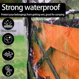 Handcart Rain Cover, Transparent Rain Cover with Zip, Universal Rain Cover Suitable for Handcart, Rain Cover Handcart for Handcart, Foldable Beach Rain Cover