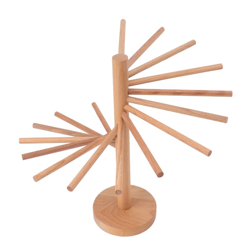 Collapsible Pasta Drying Rack 18 Bars Wooden Spaghetti Stand Dryer