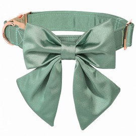 Lionet Paws Bowtie Dog Collar - Comfortable Silk Dog Collar with Detachable Bow Tie for Large Dogs, Neck 40-60cm