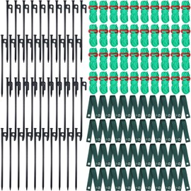 Suzile 120 Pcs Tree Stake Kit, Heavy Duty Tree Staking and Supports for Leaning Trees Include 11. 8'' Steel Stakes 15. 8'' Support Straps 13. 12 ft Ropes for Anchoring Hurricane Protection (Green)