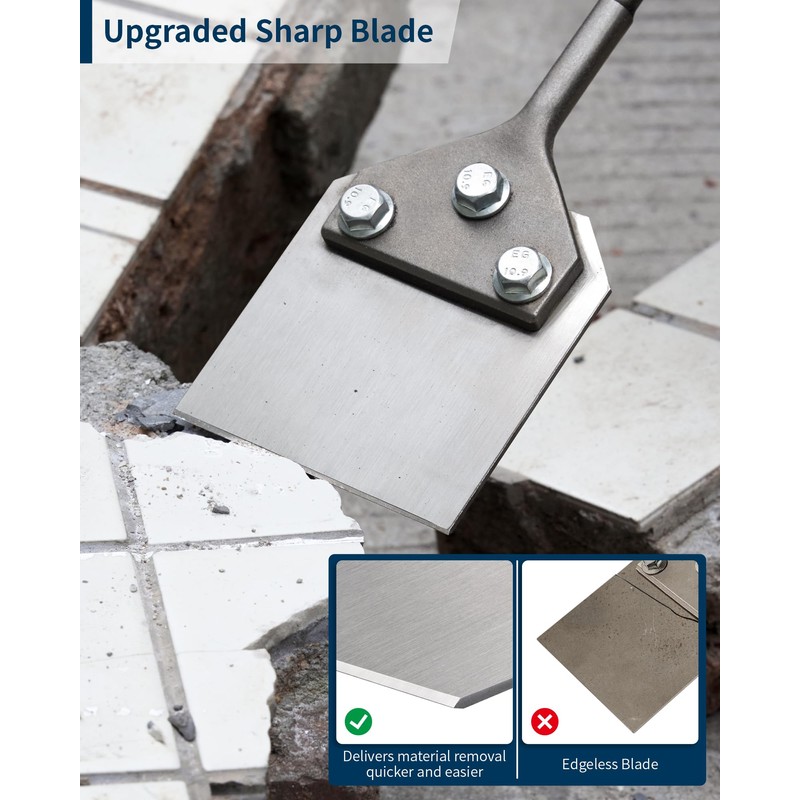 SDS Plus Floor Scraper with 2pcs Replaceable Blades, Firecore 4