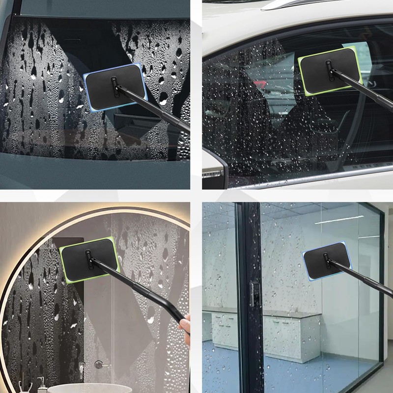 Windshield Cleaning Tool, 6 Reusable Pads and 1 Spray Bottle,