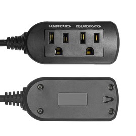 Digital Humidity Controller, Pre-Wired Humidity Controlled Dual Stage Outlets for Mushroom Growing, Reptile, Grow Tent, Humidifier/Dehumidifier