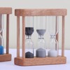 DPWOUM Light Brown Creative Wooden Sand Glass Hourglass Timer Clock