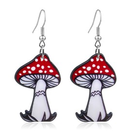 RofYof Mushroom Earrings Cute Mushroom Female Body Earrings Creative Acrylic Dangle Earrings Funny Holiday Gifts (mushroom-8)