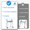 Narrow Walker for Seniors, Adjustable Width Folding Walker with 5"