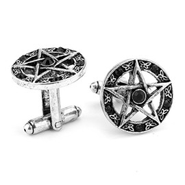 Pentagram Gothic Black Cufflinks