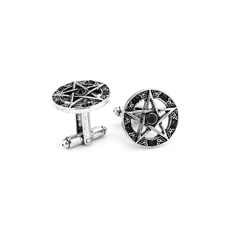 Pentagram Gothic Black Cufflinks