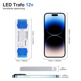 Elezenioc LED Transformer 12 V 15 W, Ultra Thin LED Transformer 230 V to 12 V LED Transformer 1.25 A, AC/DC Constant Voltage Power Supply for LED Lamps, Not Dimmba for G4 MR16 MR11 (Blue-12V-15W)