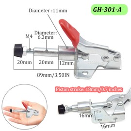 CEEYSEE GH-301-AM Toggle Clamp Quick Release Toggle Clamp 50 kg Holding Force Push Pull Action Toggle Clamps Quick Release Toggle Clamps for Machine Operation, Carpentry (GH-301-AM) Pack of 4
