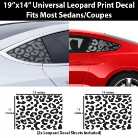 ClearSurface Universal Fit Leopard Cheetah Print 3rd Quarter Window Die Cut Decal Stickers - Leopard Print